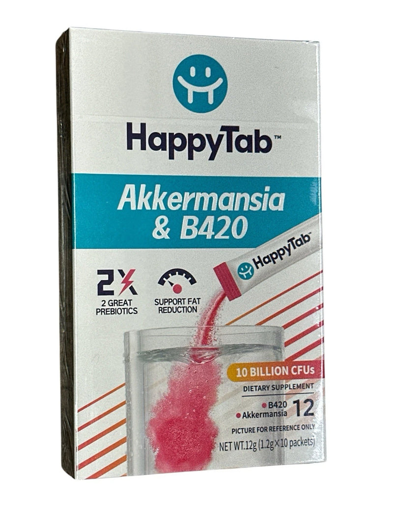 2 X HappyTab Akkermansia &amp; B420 Ready Eat Probiotic Products - 10 Billion CFUs