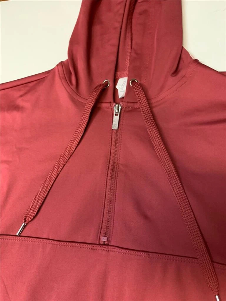 Ideology Women's Cropped Quarter-Zip Hoodie, Rosetta, M