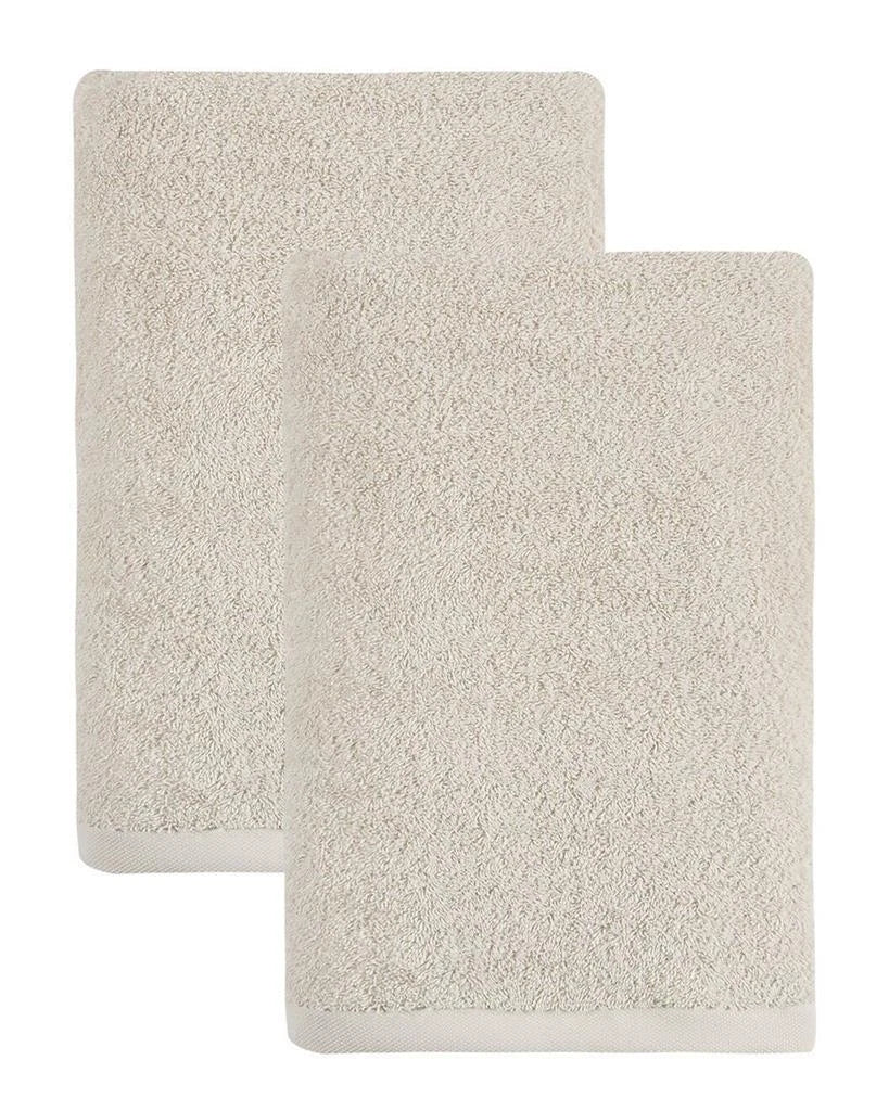 OZAN PREMIUM HOME Horizon Bath Towel 2-Pc. Set, Cream, 30" X 15"