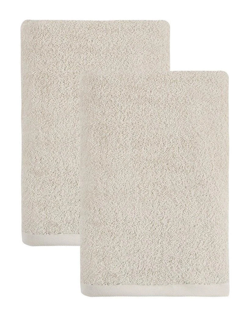 OZAN PREMIUM HOME Horizon Bath Towel 2-Pc. Set, Cream, 30" X 15"