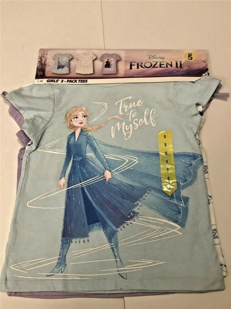 Disney Frozen Girls 3 Pack Tees, FROZEN , 5
