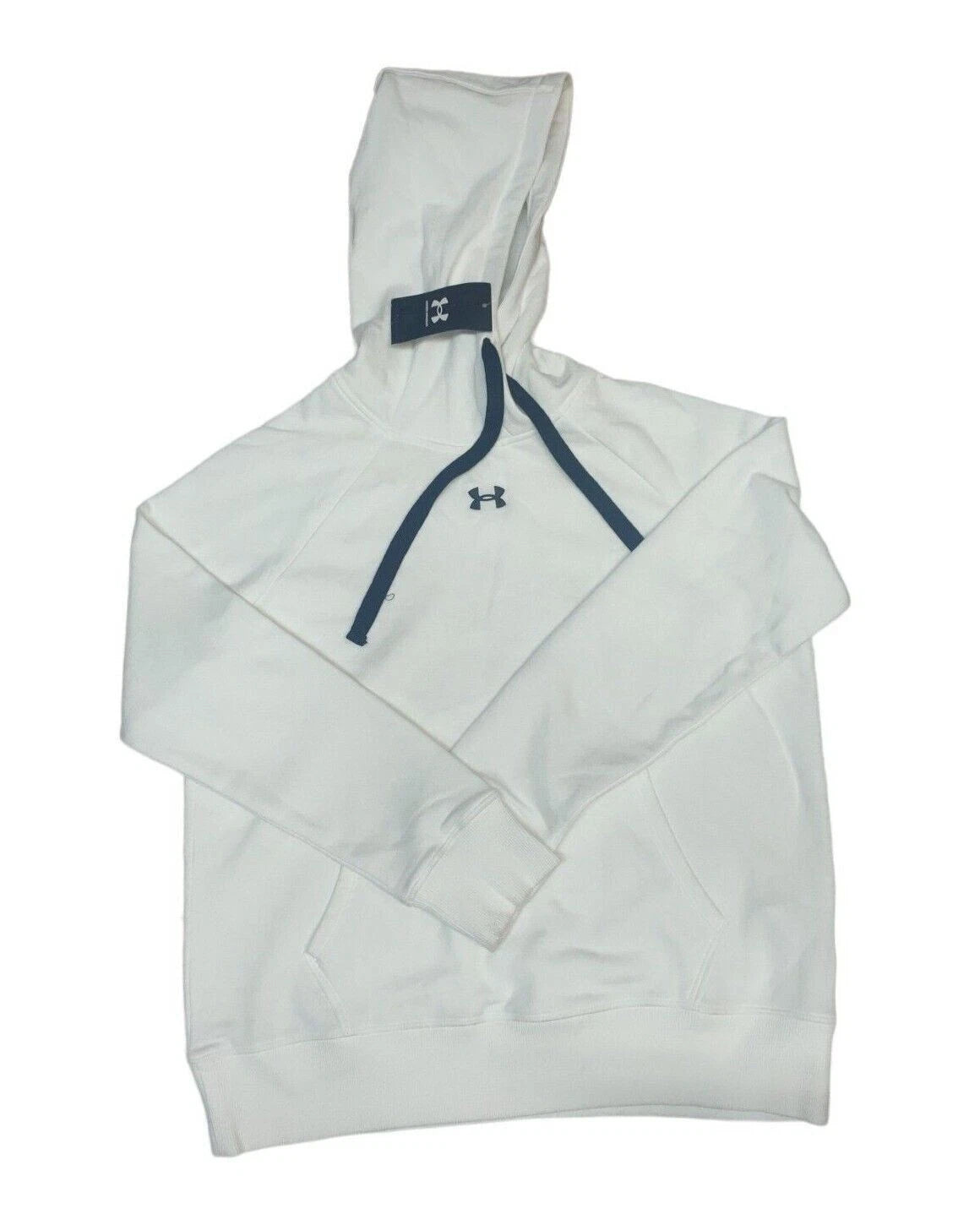 Under Armour Women's Rival Fleece Pull-Over Hoodie, White, Size SMALL