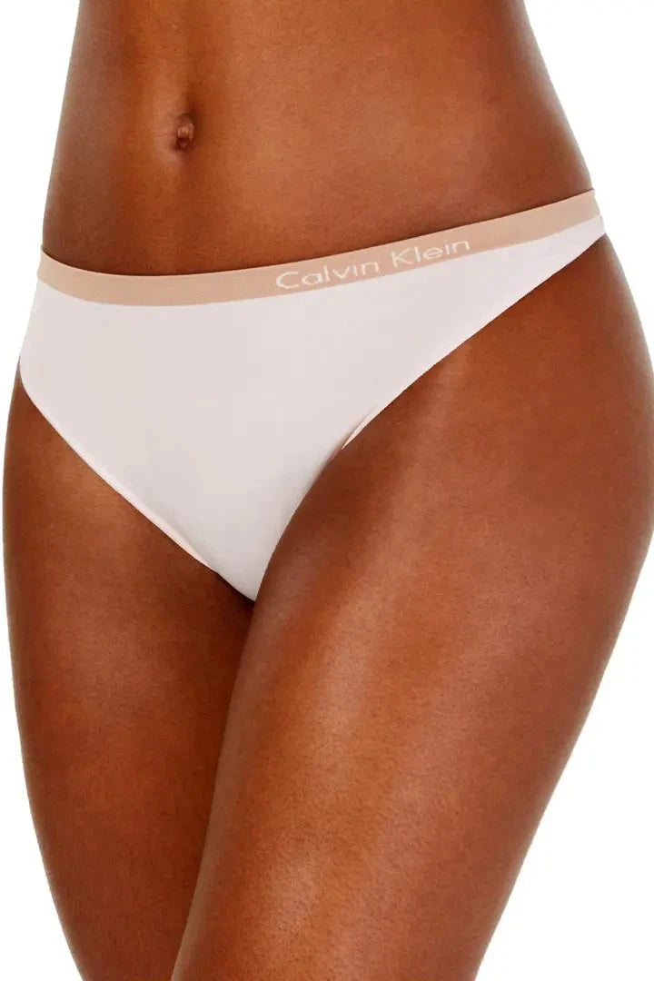 Calvin Klein Women's Pure Seamless Thong Panty, NymphsThigh, Small