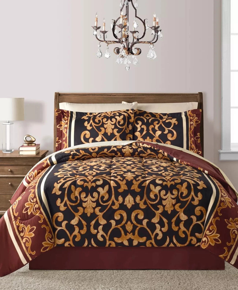 Fairfield Square Carmen Reversible 6-Piece Comforter Set, Red Multi, Twin