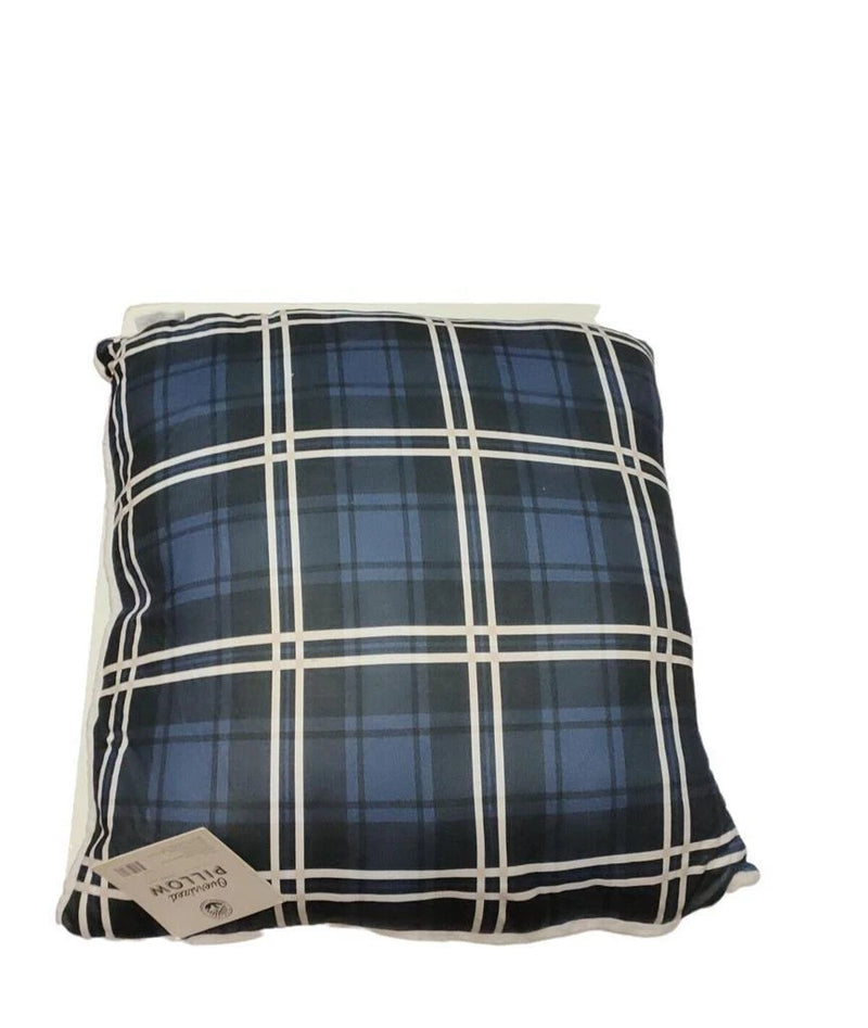 Morgan Home Oversized Reversible Decorative Pillow, Blue Plaid, 24 x 24