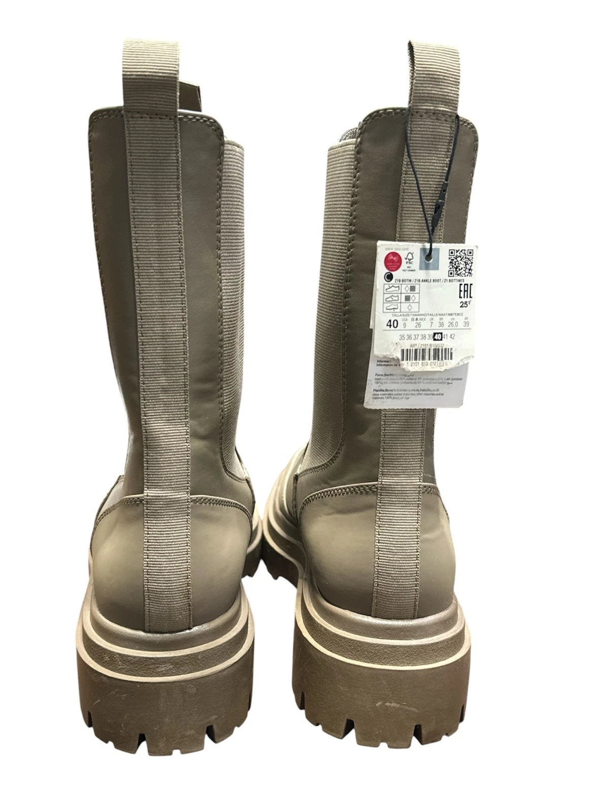 Zara Women z1b Botin Ankle Boots, Beige, 40- 9