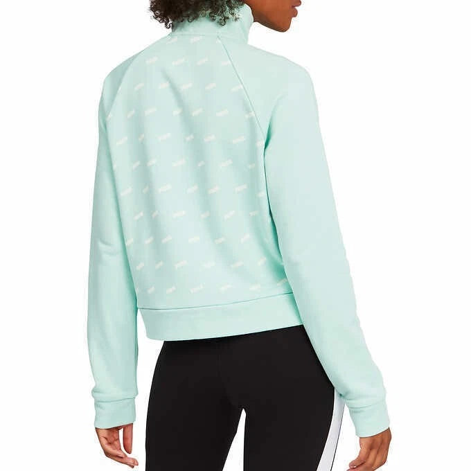 Puma Ladies' Half Zip Cropped Pullover W/ Front Pocket, GREEN, S