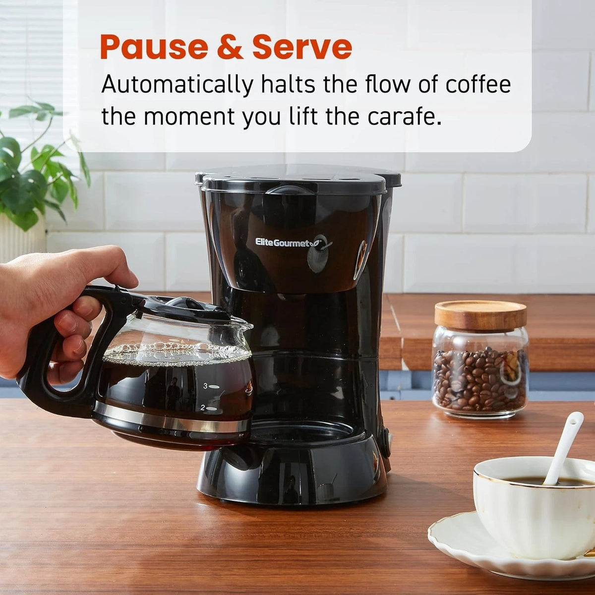 Elite Gourmet EHC4128 Automatic 4-Cup Drip Coffee Maker, Black