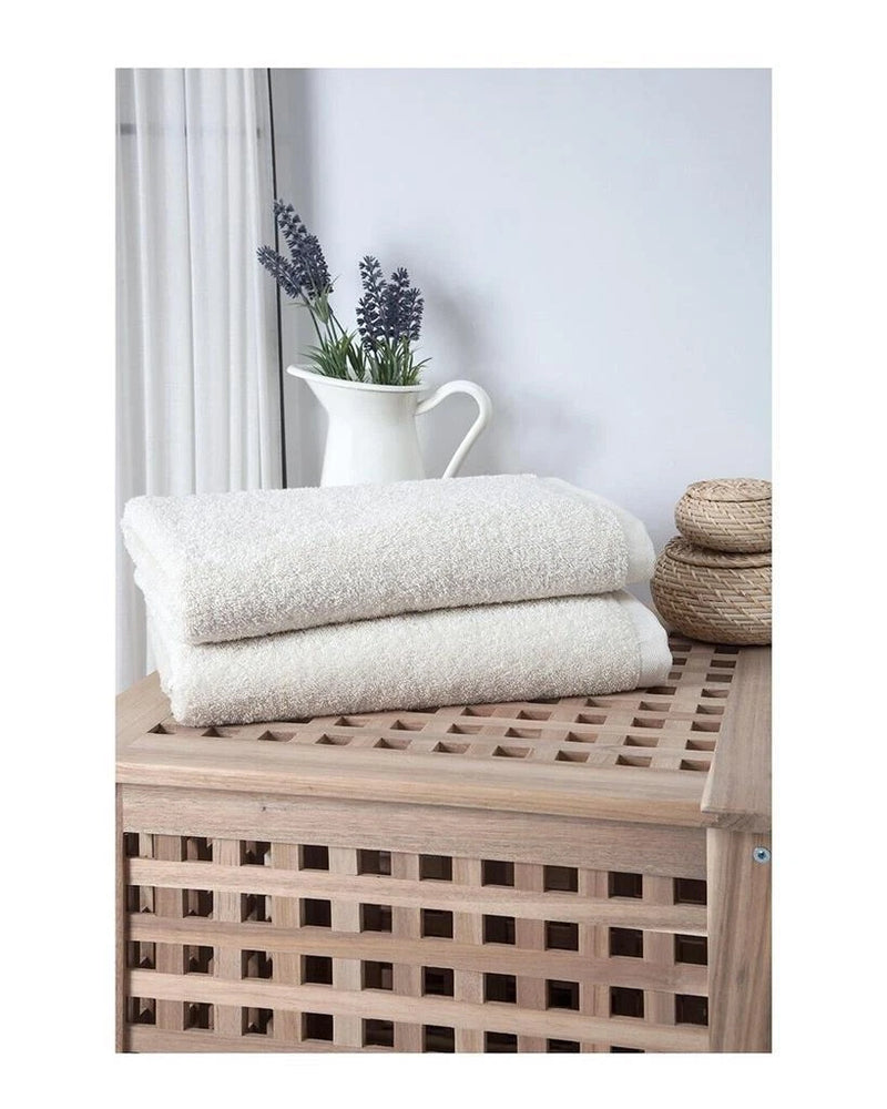 OZAN PREMIUM HOME Horizon Bath Towel 2-Pc. Set, Cream, 30" X 15"