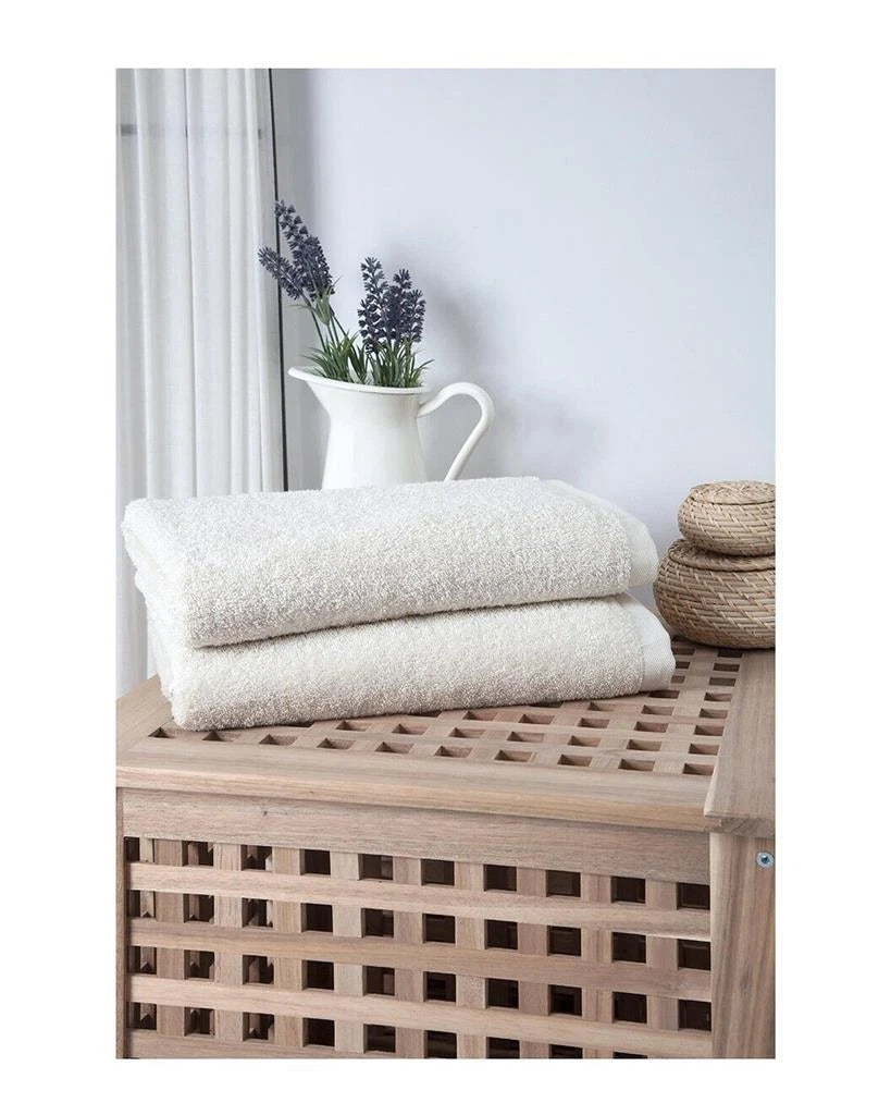 OZAN PREMIUM HOME Horizon Bath Towel 2-Pc. Set, Cream, 30" X 15"