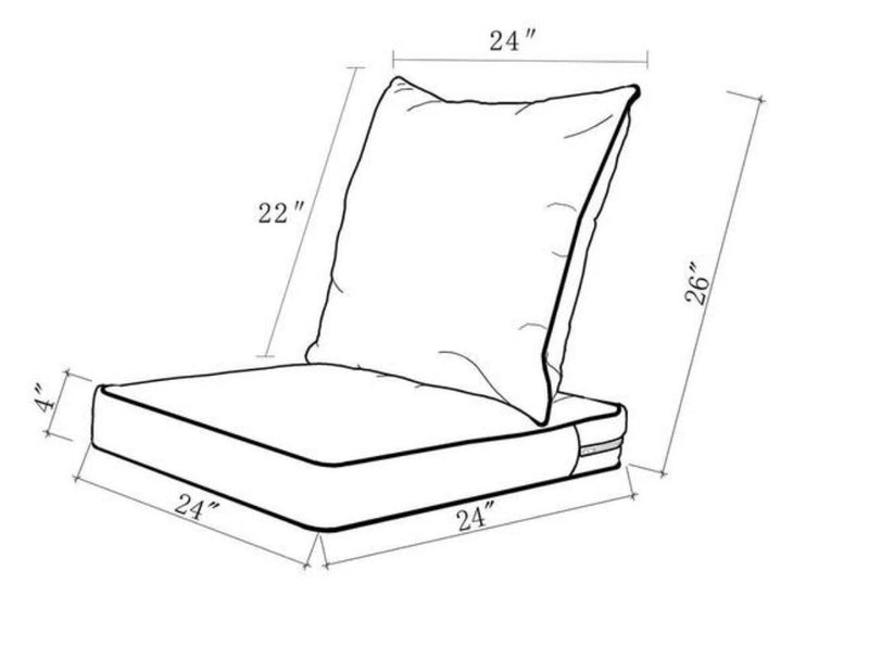 ARTPLAN Outdoor All Weather Chair Cushions Set Deep Seat/Back Outdoor Cushions