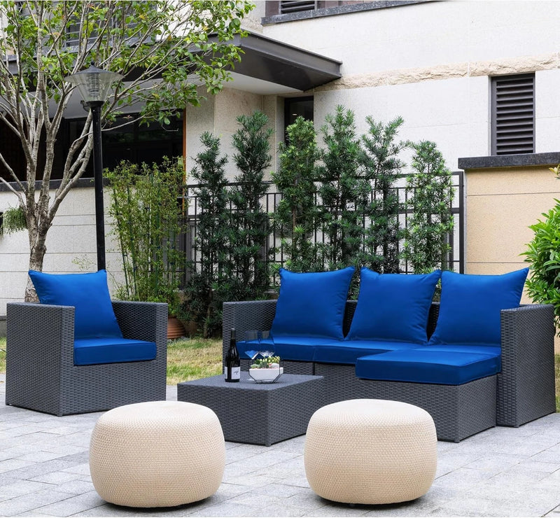 ARTPLAN Outdoor All Weather Chair Cushions Set Deep Seat/Back Outdoor Cushions