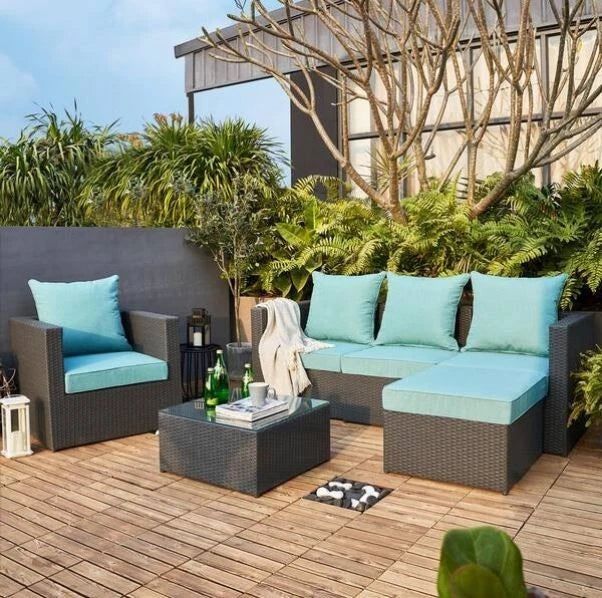 ARTPLAN Outdoor All Weather Chair Cushions Set Deep Seat/Back Outdoor Cushions