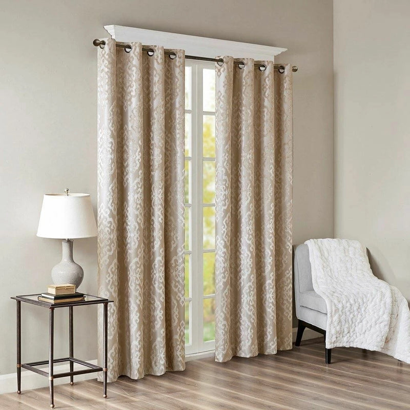 SUN SMART Mirage Total Blackout Single Window Curtain, Champagne, 50"W X 108"L