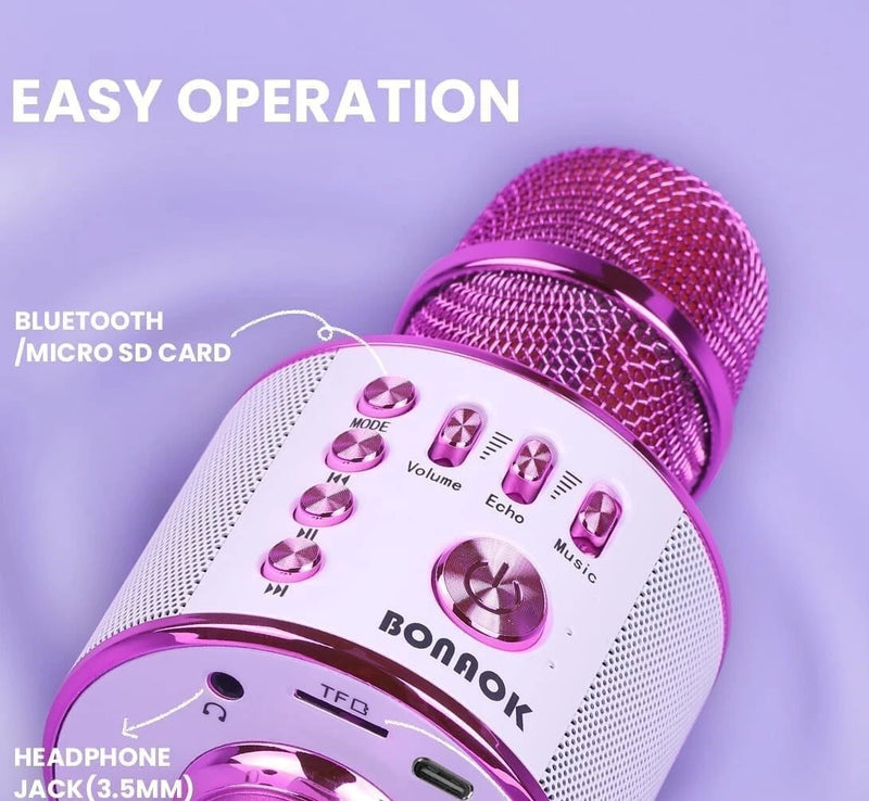 Bonaok 3-In-1 Portable Handheld Wireless Bluetooth Karaoke Microphone / Speaker